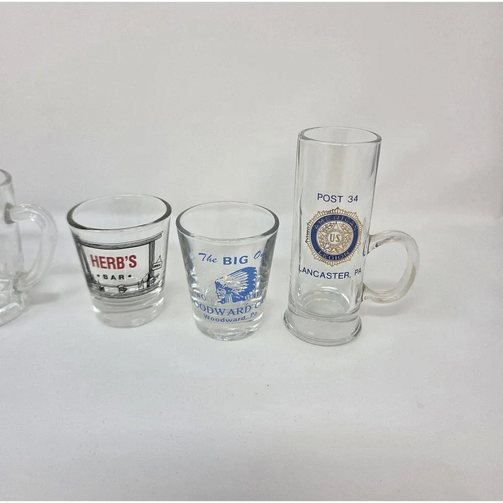 Vintage Souvenir Shot Glass & Mug Lot of 8 PA Bars Attractions Barware